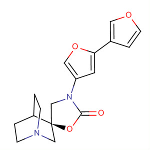 Spiro[1-azabicyclo[2.2.2]octane-3,5'-oxazolidin]-2'-one,3'-[2,3'-bifuran]-4-yl-, (3R)-