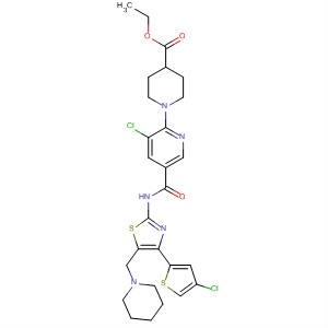 4-Piperidinecarboxylic acid,1-[3-chloro-5-[[[4-(4-chloro-2-thienyl)-5-(1-piperidinylmethyl)-2-thiazolyl]amino]carbonyl]-2-pyridinyl]-, ethyl ester