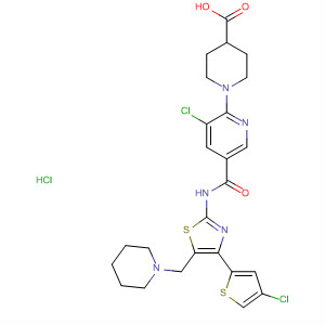 4-Piperidinecarboxylic acid,1-[3-chloro-5-[[[4-(4-chloro-2-thienyl)-5-(1-piperidinylmethyl)-2-thiazolyl]amino]carbonyl]-2-pyridinyl]-, monohydrochloride
