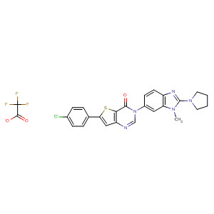 Thieno[3,2-d]pyrimidin-4(3H)-one,6-(4-chlorophenyl)-3-[1-methyl-2-(1-pyrrolidinyl)-1H-benzimidazol-6-yl]-,mono(trifluoroacetate)