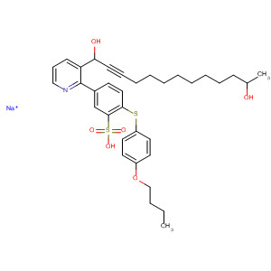 Benzenesulfonic acid,2-[(4-butoxyphenyl)thio]-5-[3-(1,12-dihydroxy-2-tridecynyl)-2-pyridinyl]-,monosodium salt