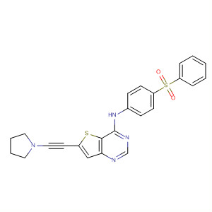 Thieno[3,2-d]pyrimidin-4-amine,N-[4-(phenylsulfonyl)phenyl]-6-[(2R)-2-pyrrolidinylethynyl]-