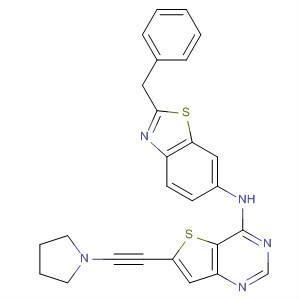 Thieno[3,2-d]pyrimidin-4-amine,N-[2-(phenylmethyl)-6-benzothiazolyl]-6-[(2R)-2-pyrrolidinylethynyl]-