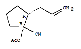 Cyclopentanecarbonitrile,1-(acetyloxy)-2-(2-propen-1-yl)-, (1R,2R)-rel-