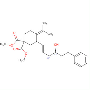 1,1-Cyclohexanedicarboxylic acid,3-[(1E,4R)-4-hydroxy-6-phenyl-1-hexenyl]-4-(1-methylethylidene)-,dimethyl ester, (3S)-rel-