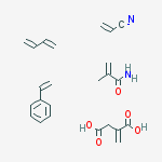 Butanedioic acid, methylene-, polymer with 1,3-butadiene, ethenylbenzene, 2-methyl-2-propenamide and 2-propenenitrile