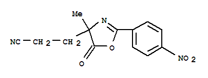 4-Oxazolepropanenitrile, 4,5-dihydro-4-methyl-2-(4-nitrophenyl)-5-oxo-