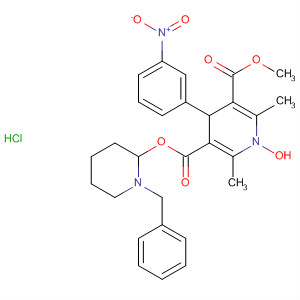 3,5-Pyridinedicarboxylic acid,1,4-dihydro-1-hydroxy-2,6-dimethyl-4-(3-nitrophenyl)-, methyl1-(phenylmethyl)-4-piperidinyl ester, monohydrochloride