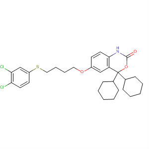 2H-3,1-Benzoxazin-2-one,4,4-dicyclohexyl-6-[4-[(3,4-dichlorophenyl)thio]butoxy]-1,4-dihydro-