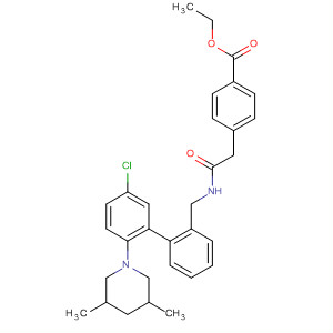 Benzoic acid,4-[2-[[[5-chloro-2-(3,5-dimethyl-1-piperidinyl)phenyl]phenylmethyl]amino]-2-oxoethyl]-, ethyl ester