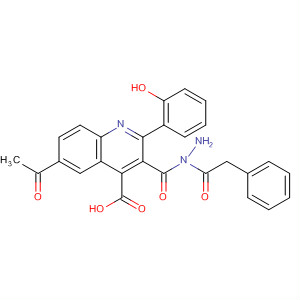 4-Quinolinecarboxylic acid, 6-acetyl-2-(2-hydroxyphenyl)-,2-(phenylacetyl)hydrazide