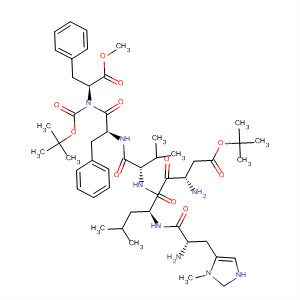 L-Phenylalanine,N-[(1,1-dimethylethoxy)carbonyl]-3-methyl-L-histidyl-D-a-aspartyl-L-leucyl-L-valyl-D-phenylalanyl-, 2-(1,1-dimethylethyl) 6-methyl ester