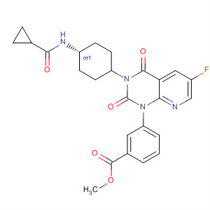 Benzoic acid,3-[3-[cis-4-[(cyclopropylcarbonyl)amino]cyclohexyl]-6-fluoro-3,4-dihydro-2,4-dioxopyrido[2,3-d]pyrimidin-1(2H)-yl]-, methyl ester