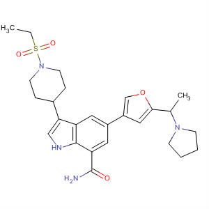 1H-Indole-7-carboxamide,3-[1-(ethylsulfonyl)-4-piperidinyl]-5-[5-[1-(1-pyrrolidinyl)ethyl]-3-furanyl]-