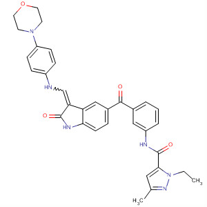 1H-Pyrazole-5-carboxamide,N-[3-[[2,3-dihydro-3-[[[4-(4-morpholinyl)phenyl]amino]methylene]-2-oxo-1H-indol-5-yl]carbonyl]phenyl]-1-ethyl-3-methyl-