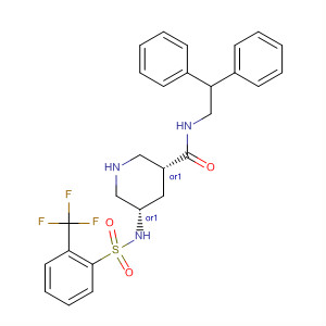 3-Piperidinecarboxamide,N-(2,2-diphenylethyl)-5-[[[2-(trifluoromethyl)phenyl]sulfonyl]amino]-,(3R,5S)-rel-