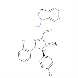 1H-Pyrazole-3-carboxamide,1-(2-chlorophenyl)-5-(4-chlorophenyl)-N-(2,3-dihydro-1H-indol-1-yl)-4,5-dihydro-4-methyl-, (4R,5S)-rel-