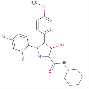 1H-Pyrazole-3-carboxamide,1-(2,4-dichlorophenyl)-4,5-dihydro-4-hydroxy-5-(4-methoxyphenyl)-N-1-piperidinyl-