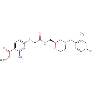 3-Pyridinecarboxylic acid,2-amino-6-[[2-[[[(2S)-4-[(4-fluoro-2-methylphenyl)methyl]-2-morpholinyl]methyl]amino]-2-oxoethyl]thio]-, methyl ester
