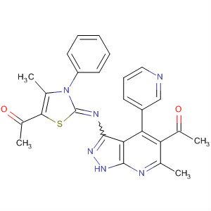 Ethanone,1-[3-[(5-acetyl-4-methyl-3-phenyl-2(3H)-thiazolylidene)amino]-6-methyl-4-(3-pyridinyl)-1H-pyrazolo[3,4-b]pyridin-5-yl]-