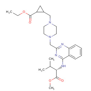 Cyclopropanecarboxylic acid,2-[[4-[[4-[[(1S)-1-(methoxycarbonyl)-2-methylpropyl]amino]-2-quinazolinyl]methyl]-1-piperazinyl]methyl]-, ethyl ester