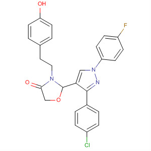 4-Oxazolidinone,2-[3-(4-chlorophenyl)-1-(4-fluorophenyl)-1H-pyrazol-4-yl]-3-[2-(4-hydroxyphenyl)ethyl]-
