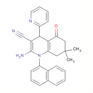 3-Quinolinecarbonitrile,2-amino-1,4,5,6,7,8-hexahydro-7,7-dimethyl-1-(1-naphthalenyl)-5-oxo-4-(2-pyridinyl)-