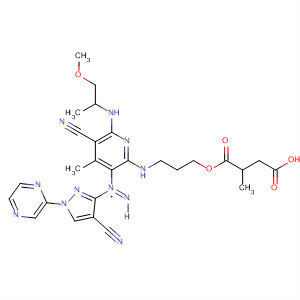 Butanedioic acid, 2-methyl-,4-[3-[[5-cyano-3-[2-[4-cyano-1-(2-pyrazinyl)-1H-pyrazol-3-yl]diazenyl]-6-[(2-methoxy-1-methylethyl)amino]-4-methyl-2-pyridinyl]amino]propyl]ester