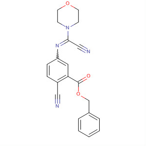 Benzoic acid, 2-cyano-5-[(cyano-4-morpholinylmethylene)amino]-,phenylmethyl ester