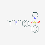 2-methyl-n-[[4-(2-pyrrolidin-1-ylsulfonylphenyl)phenyl]methyl]propan-1-amine