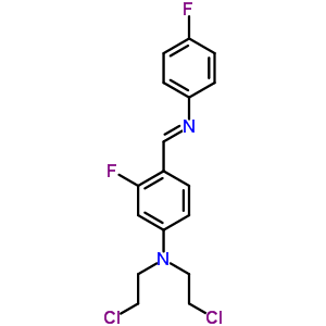 n,n-bis(2-chloroethyl)-3-fluoro-4-{(e)-[(4-fluorophenyl)imino]methyl}aniline