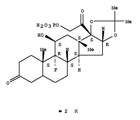 2-[(4bR,5S,6bS,9aR,10aS)-4b-fluoro-5-hydroxy-4a,6a,8,8-tetramethyl-2-oxo-2,4a,4b,5,6,6a,9a,10,10a,10b,11,12-dodecahydro-6bH-naphtho[2',1':4,5]indeno[1,2-d][1,3]dioxol-6b-yl]-2-oxoethyl hydrogen phosphate