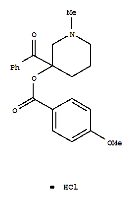 3-benzoyl-1-methylpiperidin-3-yl 4-methoxybenzoate hydrochloride (1:1) molecular structure