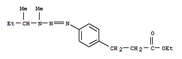 ethyl 3-{4-[(1E)-3-(butan-2-yl)-3-methyltriaz-1-en-1-yl]phenyl}propanoate molecular structure