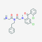 2-amino-N-{[{4-chloro-2-[(2-chlorophenyl)carbonyl]phenyl}(methyl)amino]acetyl}-N-(2-phenylethyl)acetamide molecular structure