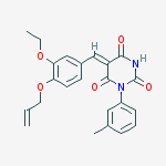 (5Z)-5-[3-ethoxy-4-(prop-2-en-1-yloxy)benzylidene]-1-(3-methylphenyl)pyrimidine-2,4,6(1H,3H,5H)-trione molecular structure