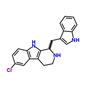 6-chloro-1-(1H-indol-3-ylmethyl)-2,3,4,9-tetrahydro-1H-beta-carboline molecular structure