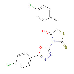 4-Thiazolidinone,5-[(4-chlorophenyl)methylene]-3-[5-(4-chlorophenyl)-1,3,4-oxadiazol-2-yl]-2-thioxo- molecular structure