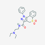 N-[2-(diethylamino)ethyl]-1-phenyl-1,4-dihydrothiochromeno[4,3-c]pyrazole-3-carboxamide 5,5-dioxide molecular structure