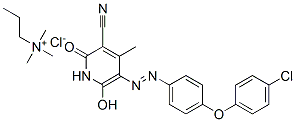 [5-[[4-(4-chlorophenoxy)phenyl]azo]-3-cyano-6-hydroxy-4-methyl-2-oxo-(2H)-pyridine-1-propyl](trimethyl)ammonium chloride molecular structure