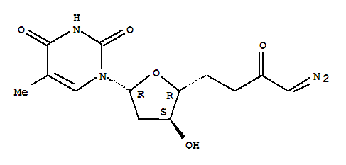 {4-[3-hydroxy-5-(5-methyl-2,4-dioxo-3,4-dihydropyrimidin-1(2H)-yl)tetrahydrofuran-2-yl]-2-oxobutylidene}diazenium