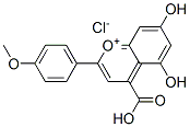 4-Carboxy-5,7-dihydroxy-2-(4-methoxyphenyl)-1-benzopyrylium chloride molecular structure