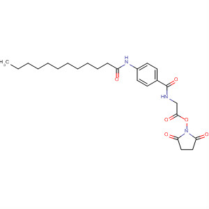 Benzamide,N-[2-[(2,5-dioxo-1-pyrrolidinyl)oxy]-2-oxoethyl]-4-[(1-oxododecyl)amino]- molecular structure