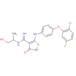 4-Isothiazolecarboximidamide,5-[[4-(2-chloro-5-fluorophenoxy)phenyl]amino]-2,3-dihydro-N-(2-hydroxy-1-methylethyl)-3-oxo-
