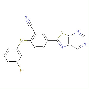 Benzonitrile, 2-[(3-fluorophenyl)thio]-5-thiazolo[5,4-d]pyrimidin-2-yl-