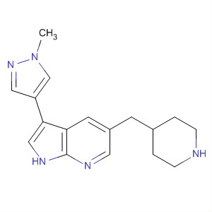 1H-Pyrrolo[2,3-b]pyridine,3-(1-methyl-1H-pyrazol-4-yl)-5-(4-piperidinylmethyl)- molecular structure
